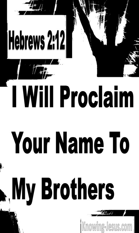 Hebrews 2:12 Proclaim Your Name To My Brothers (black)